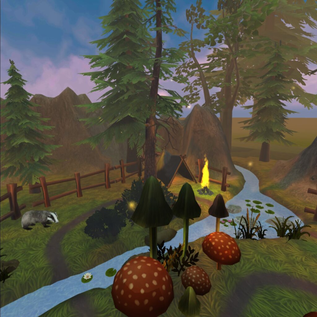 Virtuelle Landschaft mit Bach